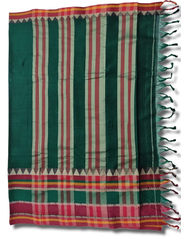 Bottle_Green_Divya_Narayanpeth_Cotton_Saree_|_With_Unstitched_Blouse_Piece_For_Women