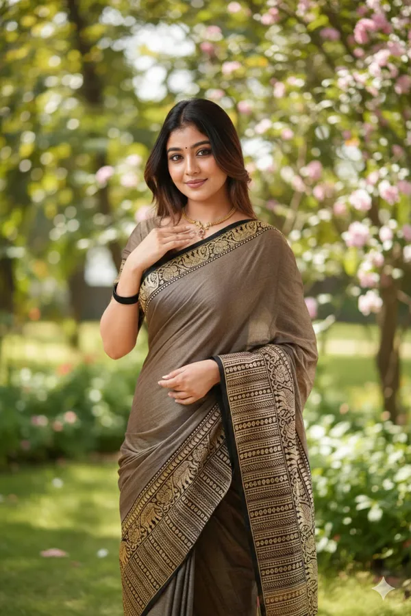 Charcol_grey__Khushi_Narayanpeth_Cotton_Saree_|_With_Unstitched_Blouse_Piece_For_Women