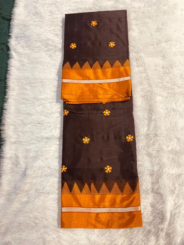 Coffee_Malini_Acrylic_Cotton_Saree_|_With_Unstitched_Blouse_Piece_For_Women