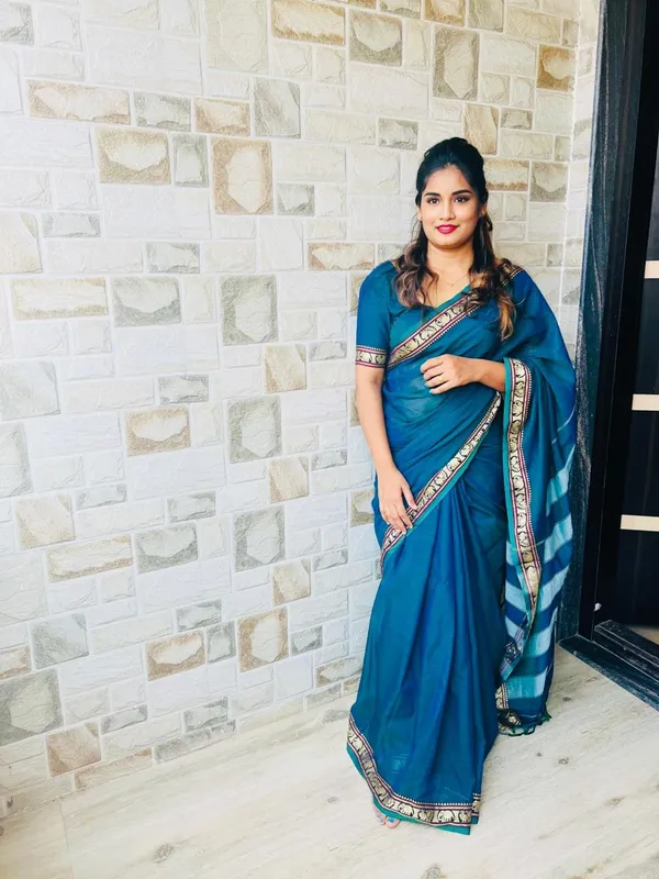 Blue_Adhira_Narayanpeth_Cotton_Saree_|_With_Unstitched_Blouse_Piece_For_Women