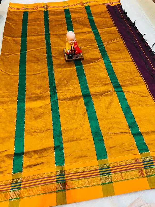 Double_Zigzag__Masarised_Cotton_saree_with_running_Blouse