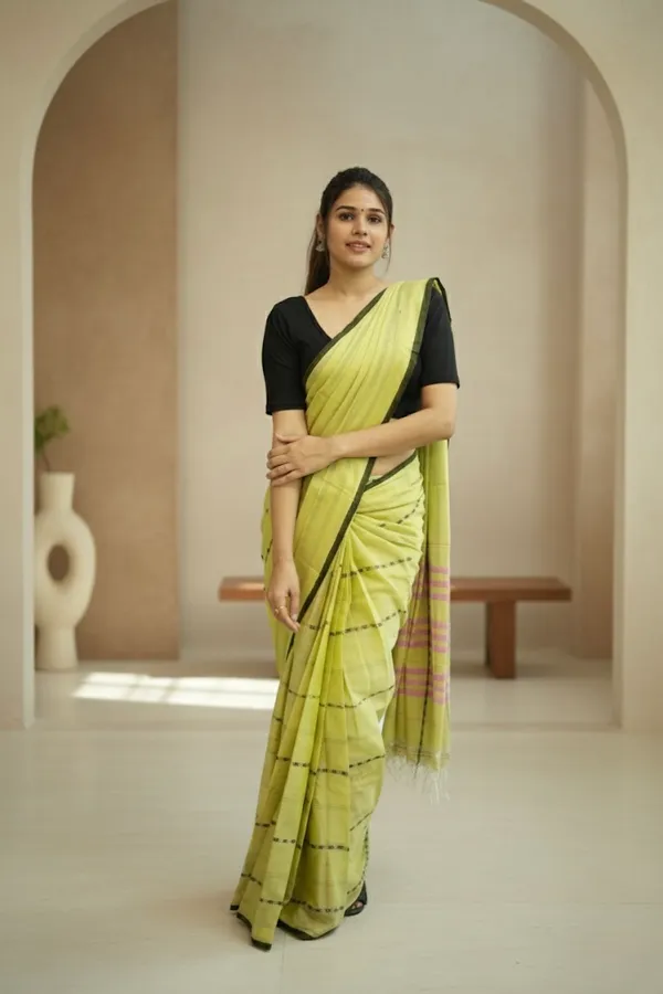 Light_Yellow_Rohini__Narayanpeth_Cotton_Saree_|_With_Unstitched_Blouse_Piece_For_Women