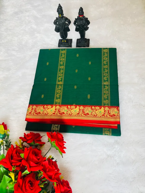 Green_Kalanjali_Narayanpeth_Cotton_Saree_|_With_Unstitched_Blouse_Piece_For_Women