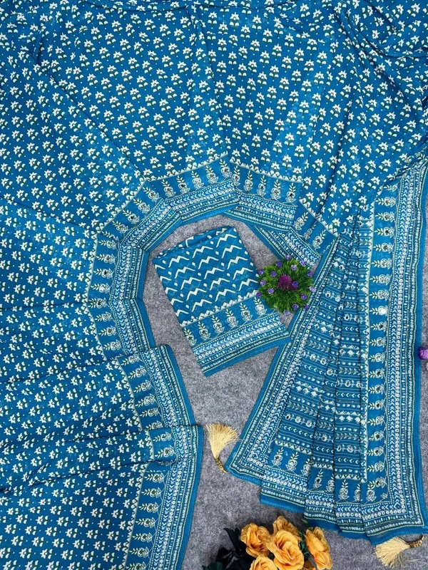 Kareen_rama_blue_Ajarakh_Saree|_with_unstitched_blouse