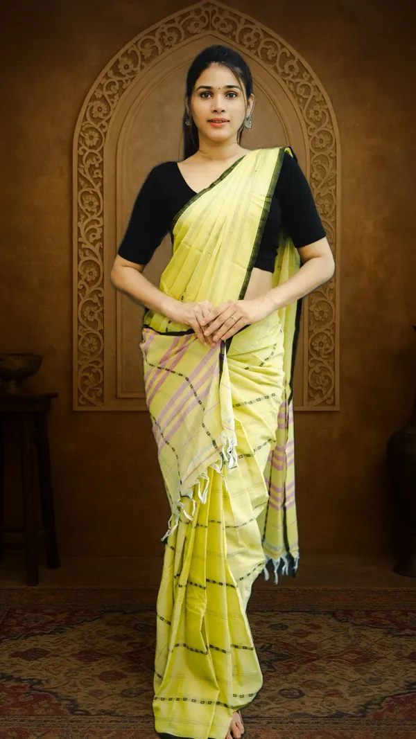 Light_Yellow_Rohini__Narayanpeth_Cotton_Saree_|_With_Unstitched_Blouse_Piece_For_Women