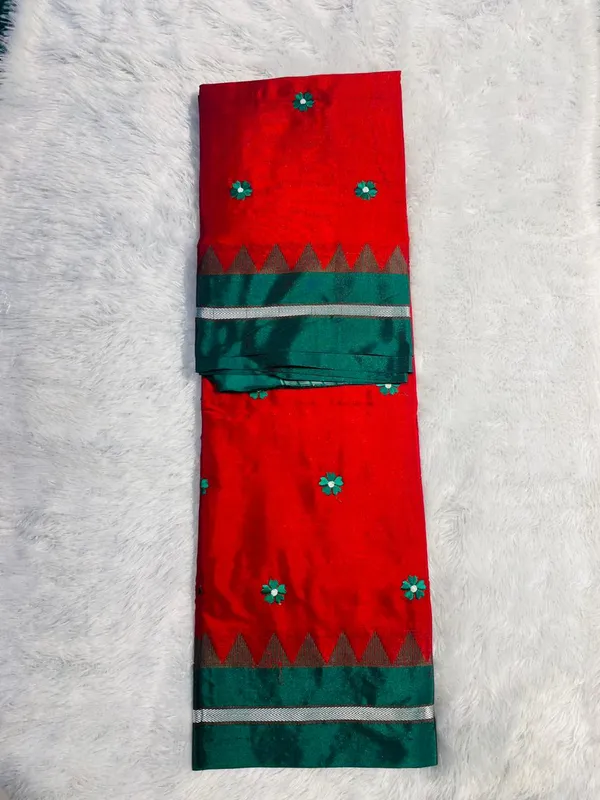 Maroon_Malini_Acrylic_Cotton_Saree_|_With_Unstitched_Blouse_Piece_For_Women