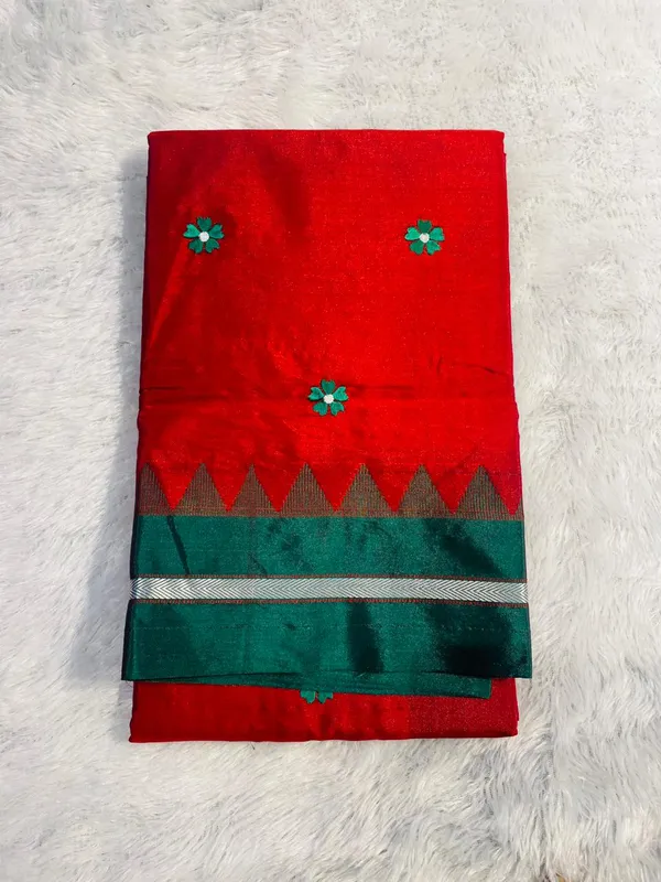 Maroon_Malini_Acrylic_Cotton_Saree_|_With_Unstitched_Blouse_Piece_For_Women