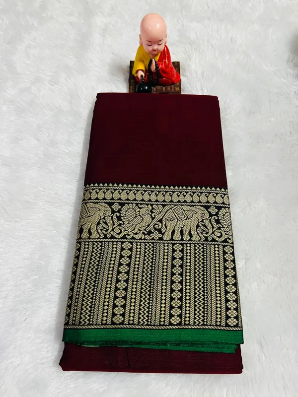 Maroon_Khushi_Narayanpeth_Cotton_Saree_|_With_Unstitched_Blouse_Piece_For_Women