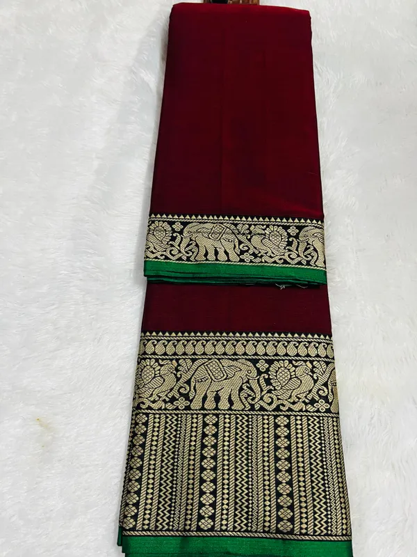 Maroon_Khushi_Narayanpeth_Cotton_Saree_|_With_Unstitched_Blouse_Piece_For_Women