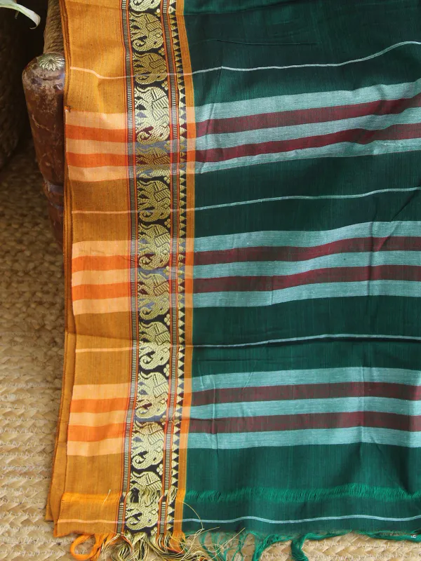 Green_Nidhi_Narayanpeth_Cotton_Saree_|_With_Unstitched_Blouse_Piece_For_Women