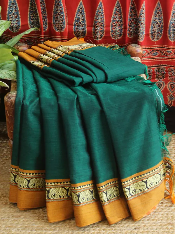 Green_Nidhi_Narayanpeth_Cotton_Saree_|_With_Unstitched_Blouse_Piece_For_Women