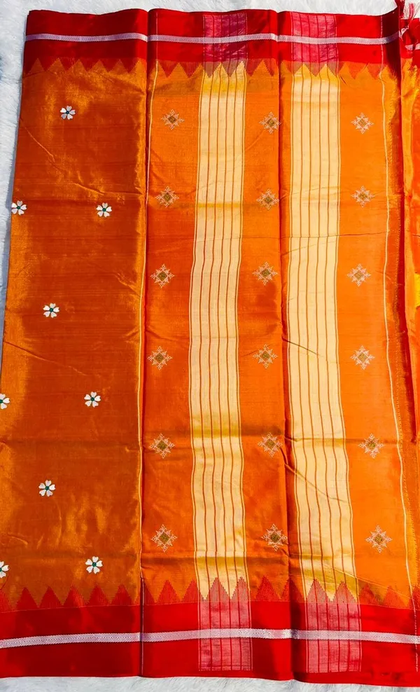 Orange_Malini_Acrylic_Cotton_Saree_|_With_Unstitched_Blouse_Piece_For_Women