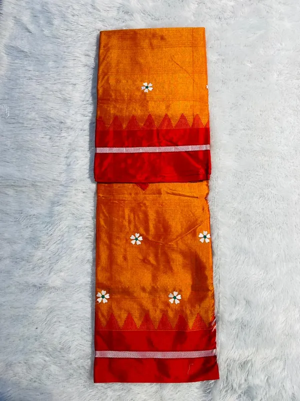 Orange_Malini_Acrylic_Cotton_Saree_|_With_Unstitched_Blouse_Piece_For_Women