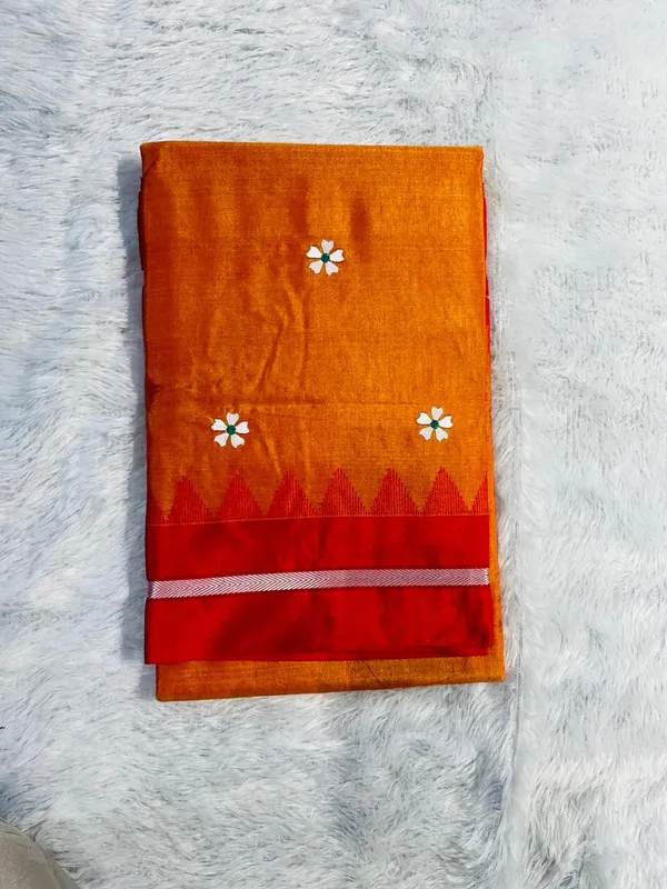 Orange_Malini_Acrylic_Cotton_Saree_|_With_Unstitched_Blouse_Piece_For_Women