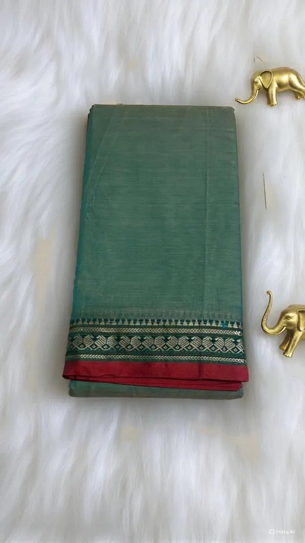 Pista_Green_Viha_Narayanpeth_Cotton_Saree_|_With_Unstitched_Blouse_Piece_For_Women_