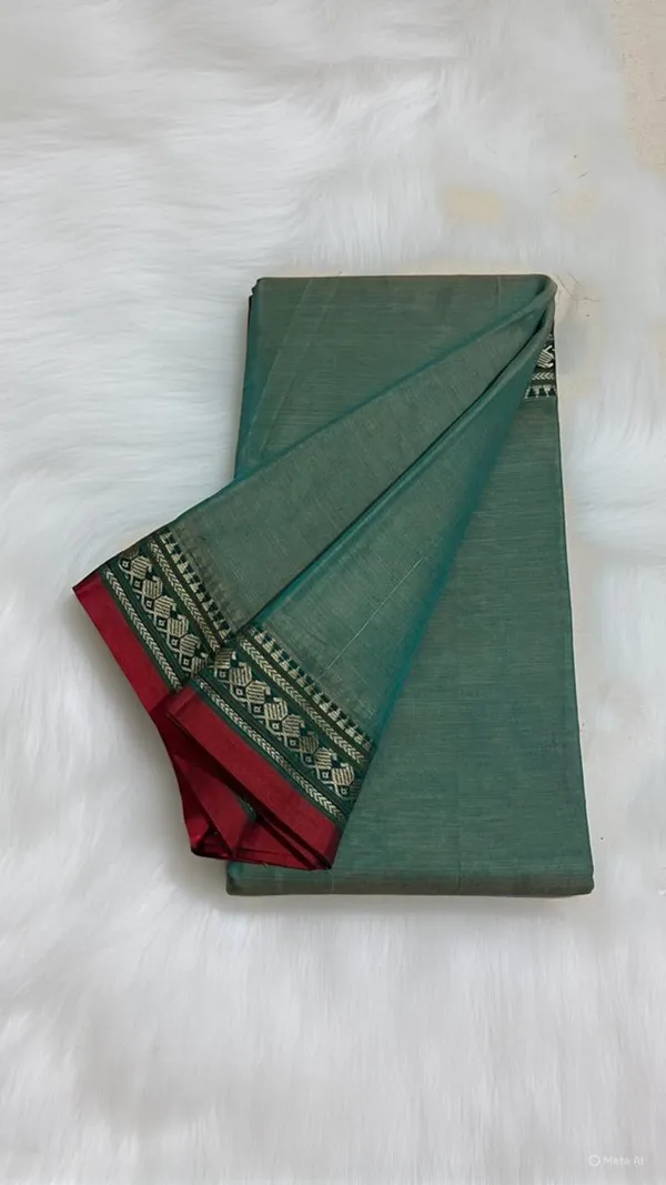 Pista_Green_Viha_Narayanpeth_Cotton_Saree_|_With_Unstitched_Blouse_Piece_For_Women_