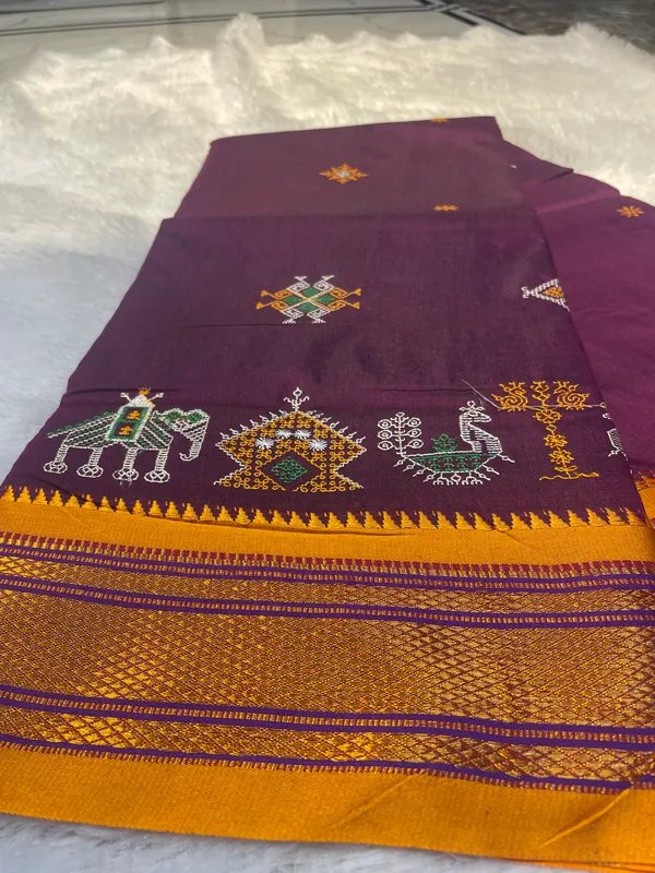 Magenta_kasuti_satin_cotton_ilkal_saree_for_women_|_with_unstitched_blouse