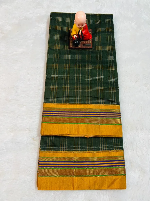 Mehandi_Hash_Checks__Narayanpeth_Cotton_Saree_|_With_Unstitched_Blouse_Piece_For_Women