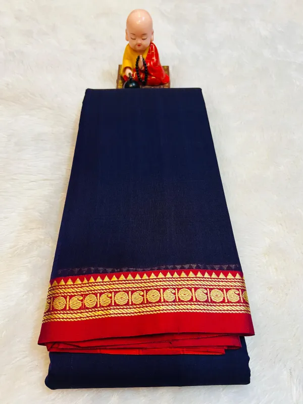 Royal_Blue_Poorna_Narayanpeth_Cotton_Saree_|_With_Unstitched_Blouse_Piece_For_Women