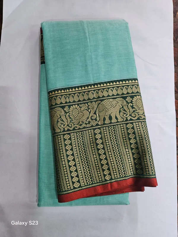 Sky_Blue_Khushi_Narayanpeth_Cotton_Saree_|_With_Unstitched_Blouse_Piece_For_Women