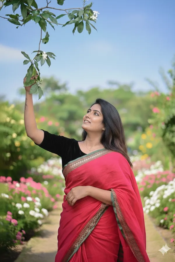 Red_Viha_Narayanpeth_Cotton_Saree_|_With_Unstiched_Blouse_Piece_For_Women