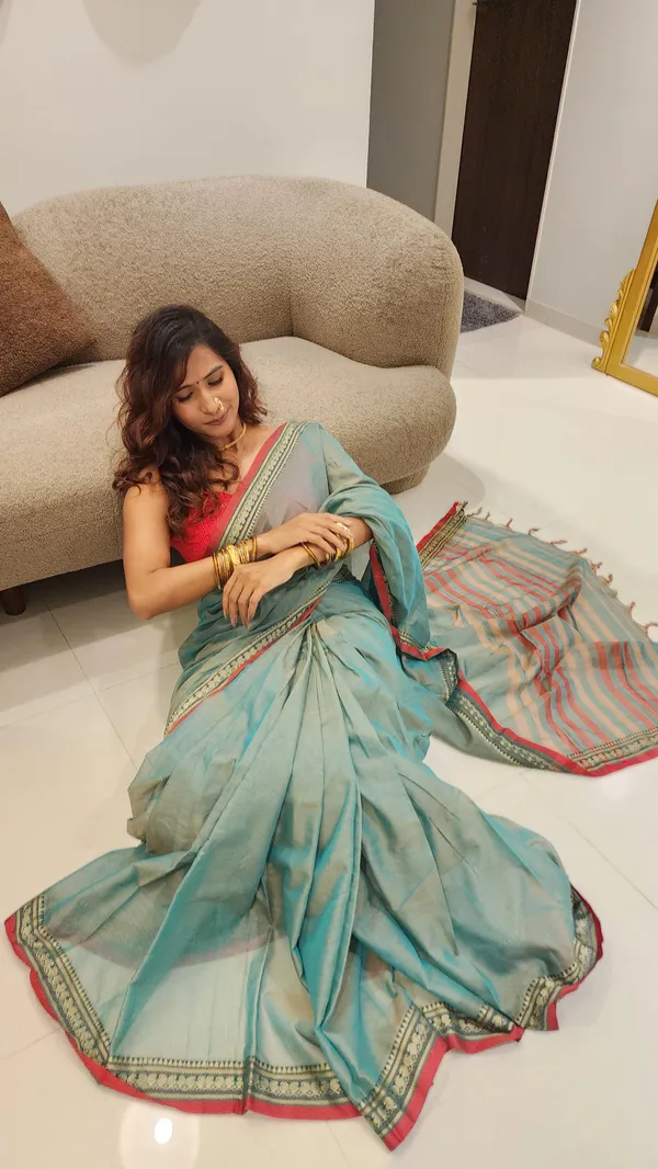 Pista_Green_Viha_Narayanpeth_Cotton_Saree_|_With_Unstitched_Blouse_Piece_For_Women_