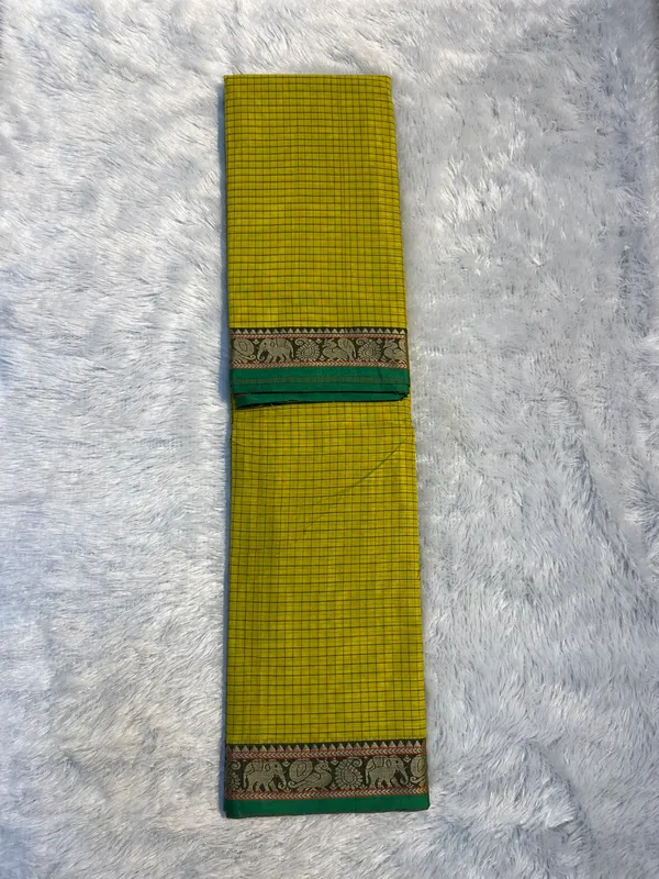 Lemon_yellow_Veda_Narayanpeth_cotton_saare_for_women|_with_unstitched_blouse