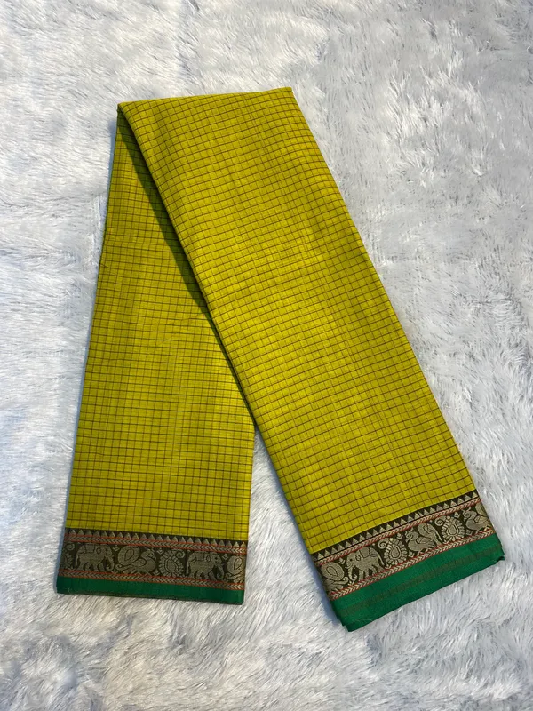 Lemon_yellow_Veda_Narayanpeth_cotton_saare_for_women|_with_unstitched_blouse
