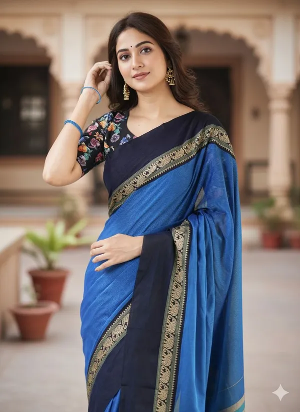 Blue_Nidhi_Narayanpeth_Cotton_Saree_|_With_Unstitched_Blouse_Piece_For_Women