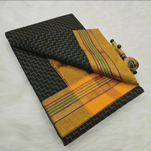 Zigzag_Masarised__Cotton_saree_|_With_Unstitched_Blouse_Piece_For_Women