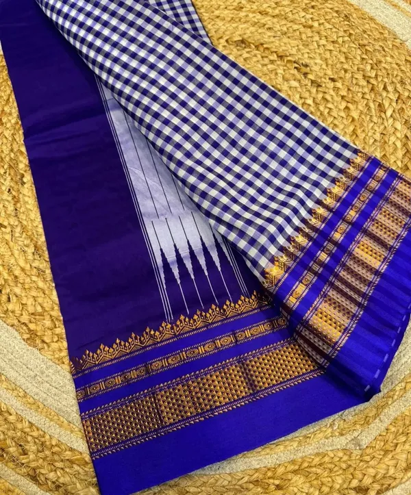 Blue_Tana_checks_Ilkal_Saree