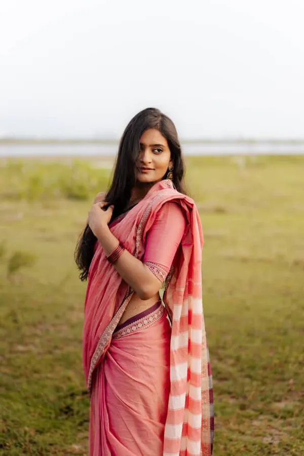 Peach_Rudrakshi_Narayanpeth_Cotton_Saree_|_With_Unstitched_Blouse_Piece_For_Women
