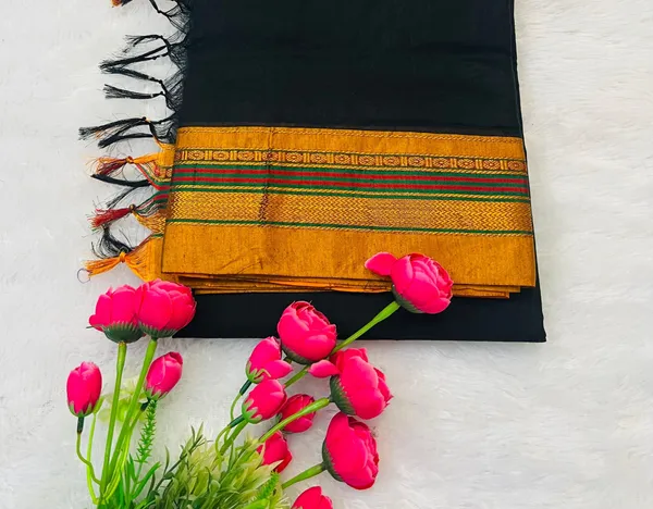 Black_Ananya_Acryclic_Cotton_Saree_|_With_Unstitched_Blouse_Piece_For_Women