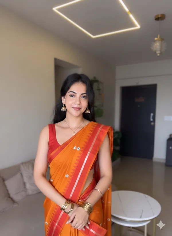 Orange_Malini_Acrylic_Cotton_Saree_|_With_Unstitched_Blouse_Piece_For_Women