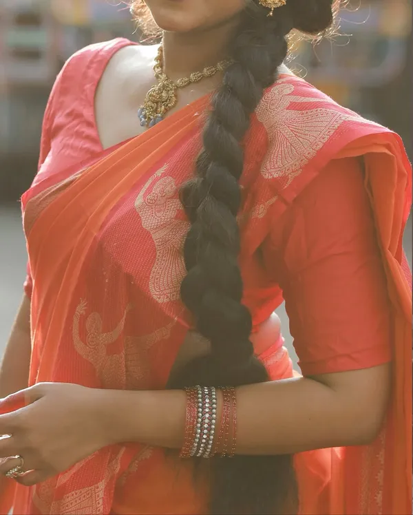 Orange_Kalastree_Narayanpeth_Cotton_Saree_|_With_Unstitched_Blouse_Piece_For_Women