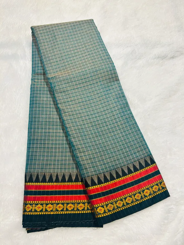 Dual_shade_Green_Soumya__Narayanpeth_Cotton_Saree_|_With_Unstitched_Blouse_Piece_For_Women