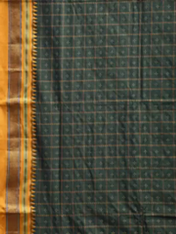 Dark_green_Star_Box_Narayanpeth_Cotton_Saree_|_With_Unstitched_Blouse_Piece_For_Women