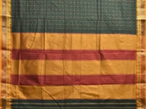 Dark_green_Star_Box_Narayanpeth_Cotton_Saree_|_With_Unstitched_Blouse_Piece_For_Women