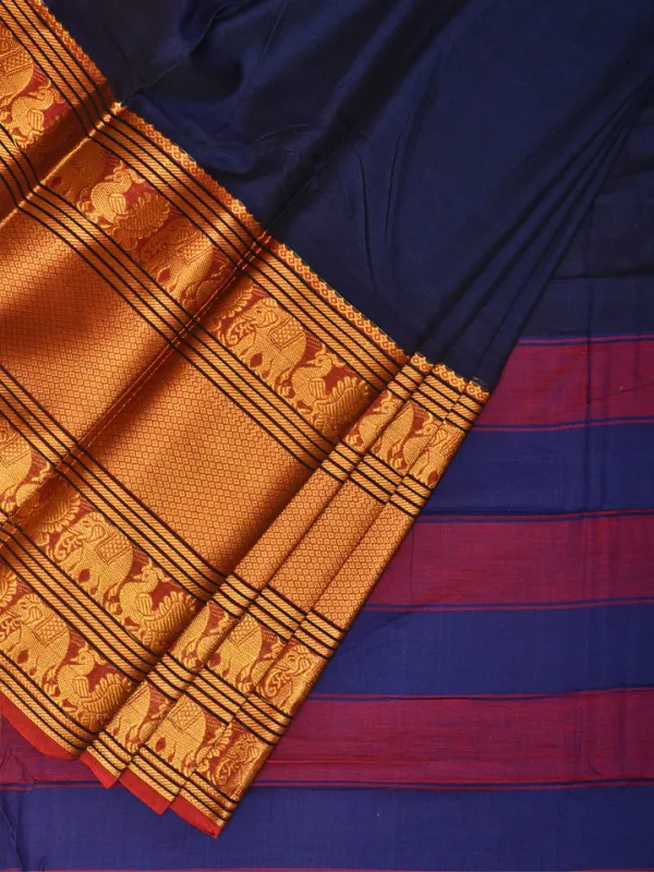 Royal_Blue_Ayodhya_Narayanpeth_Cotton_Saree_|_With_Unstitched_Blouse_Piece_For_Women