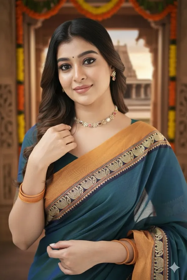 Blue__Nidhi_Narayanpeth_Cotton_Saree_|_With_Unstitched_Blouse_Piece_For_Women
