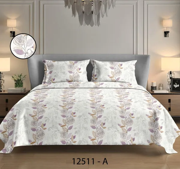 120X120_Inch_Jumbo_King__Percale_Cotton_250_TC_Premium__Bedsheet_with_2_Pillow_Covers
