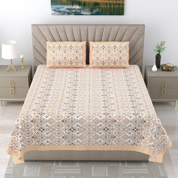 250_TC_Pure_Cotton_|_Multicolor_Traditional_Jaipuri_Prints_|_Premium_Quality_King_Size_Bedsheet_with_2_Pillow_Covers_(90*108_Inch)