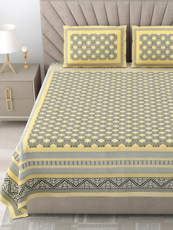 250_TC_Pure_Cotton_|_Multicolor_Traditional_Jaipuri_Prints_|_Premium_Quality_King_Size_Bedsheet_with_2_Pillow_Covers_(90*108_Inch)