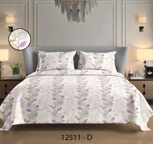 120X120_Inch_Jumbo_King__Percale_Cotton_250_TC_Premium__Bedsheet_with_2_Pillow_Covers