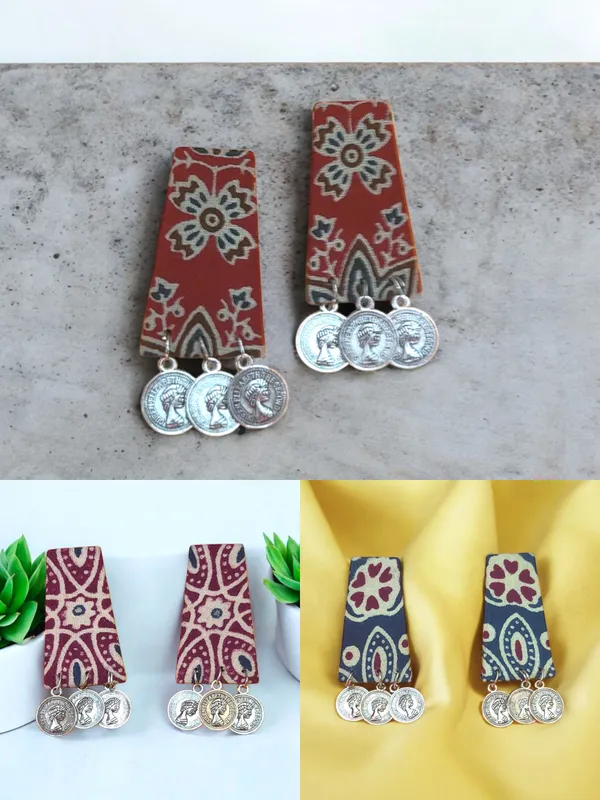 Multicolor_Handmade_Hand_Crafted_Earrings_For_Woman_And_Girls_(Pack_Of_3)