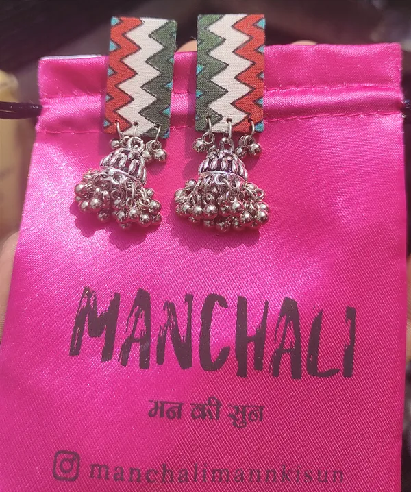 Multicolor_Handmade_Multicolour_Print_Earrings_With_Jhumka_For_Women