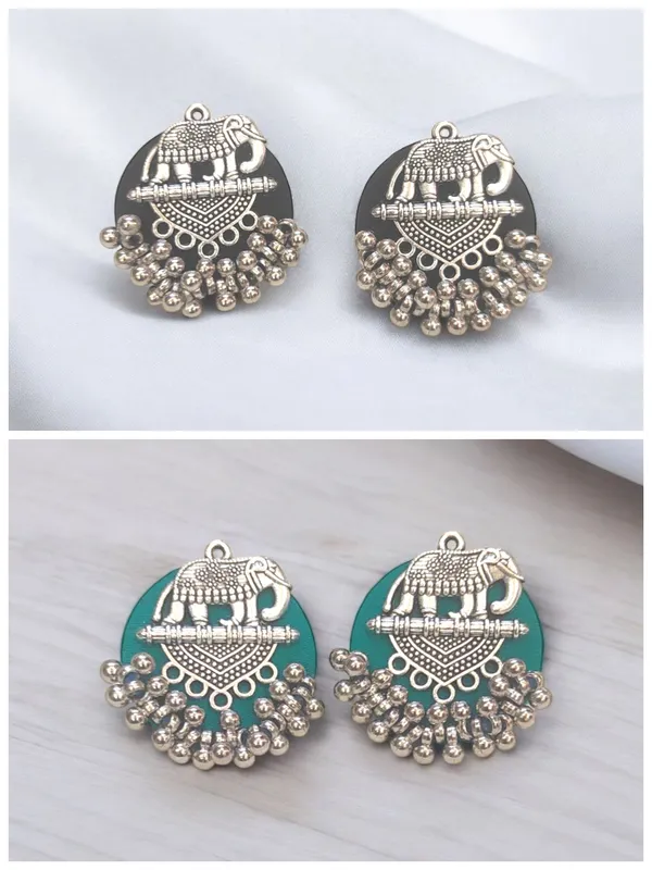 Elephant_Stud_Fabric_Handmade_Combo_Earrings_For_Women_(Pack_Of_2)