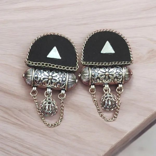 Black_Fabric_Handmade_Jhumka_Fabric_Handmade_Earrings