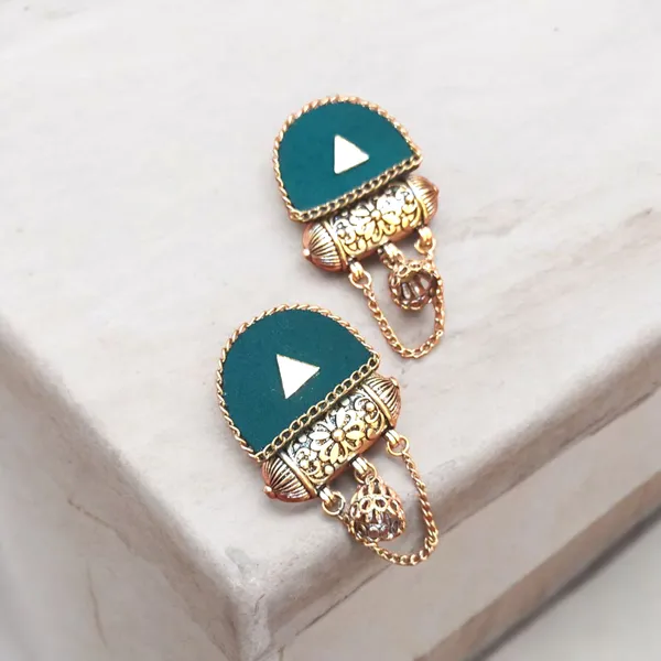 Blue_Colour_Fabric_Handmade_Jhumka