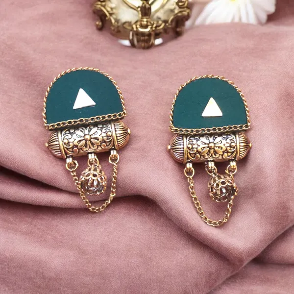 Blue_Colour_Fabric_Handmade_Jhumka